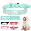 Pet Dog Collar Faux Crystal Bow-knot Design Dress-up Adjustable Inlaid Rhinestone Pet Dog