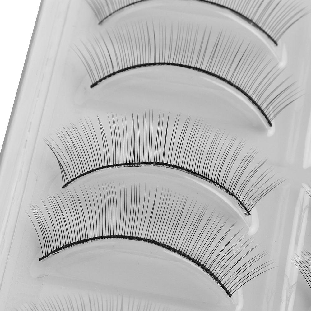 10 Pairs Natural Handmade Soft False Eyelashes Extension Tools Makeup Practice Training Lashes