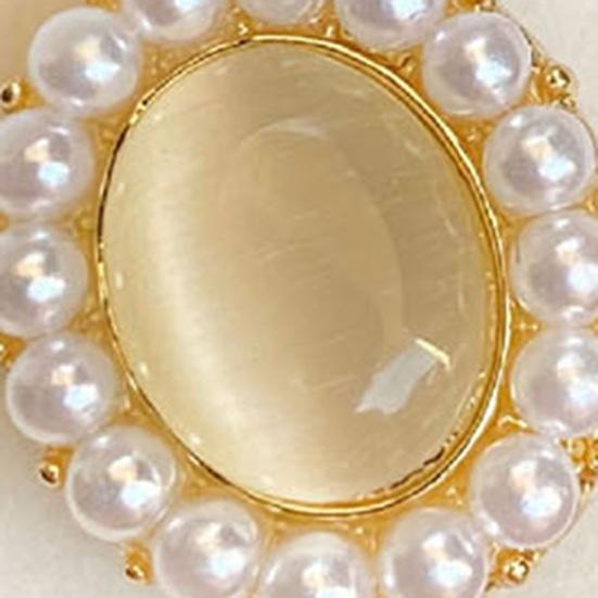 1 пара сережек из искусственного жемчуга, винтажные роскошные овальные серьги из искусственного опала из нержавеющей стали, легкие противоаллергенные украшения для ушей, ювелирные изделия для леди, свадьбы, выпускного банкета, банкета