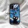 Чехол для Samsung Galaxy A21s Аниме Черная Кошка Звездное Облако Принт Чехол для Телефона Акриловая Жесткая Задняя Панель С Гибким TPU Краем