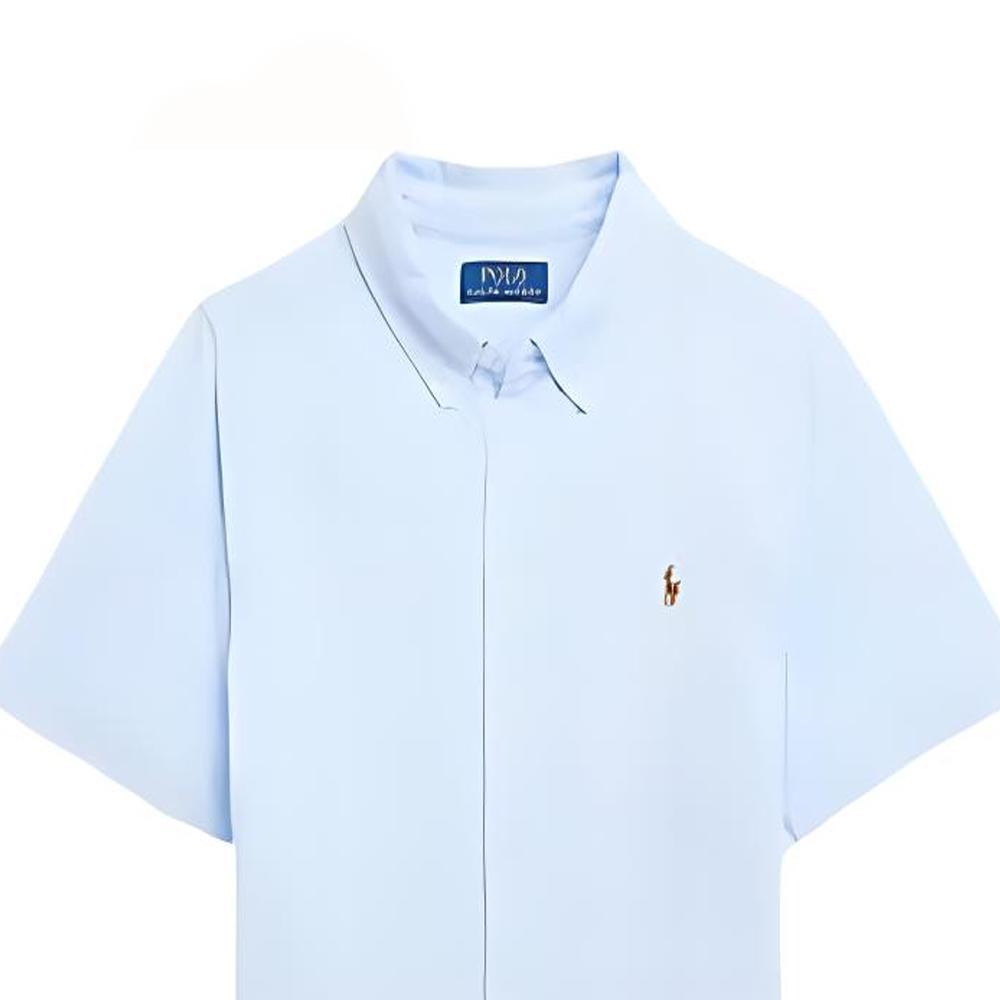 Polo Ralph Lauren Ss24 Пони вышитая рубашка с коротким рукавом детские рубашки синяя 323914654-001