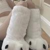 Модные женские зимние теплые тапочки, милые креативные туфли в виде медвежьих лап, для девочек, для пар, домашние, пушистые, хлопковые, зимние сапоги, женские шлепанцы из искусственного меха
