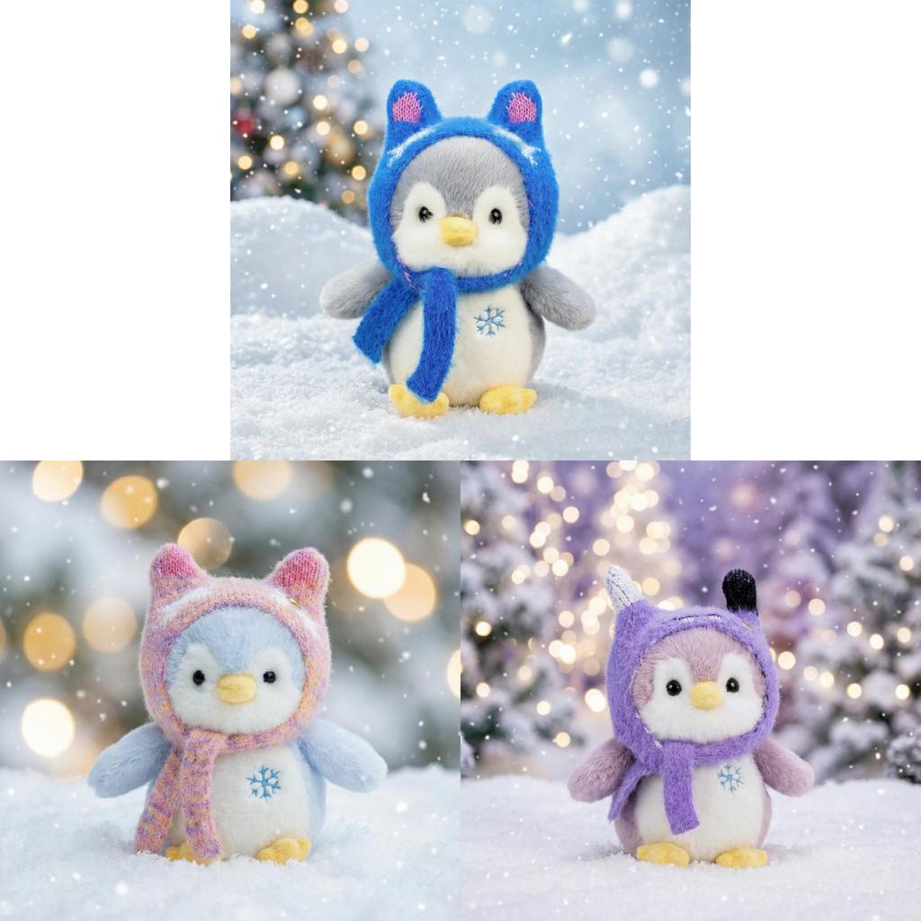Plush Penguin Toy With Scarf And Hat For Kids Birthday Gift