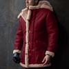 Men'S Artificial Lined Cashmere Hooded Jacket Men'S Retro Long Suede Jacket Coat