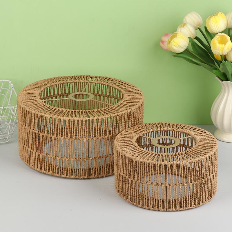 Плетеная абажур-люстра из бумажной веревки, защитный кожух для лампочки, подвесной абажур для ресторана, чайной комнаты, гостиной