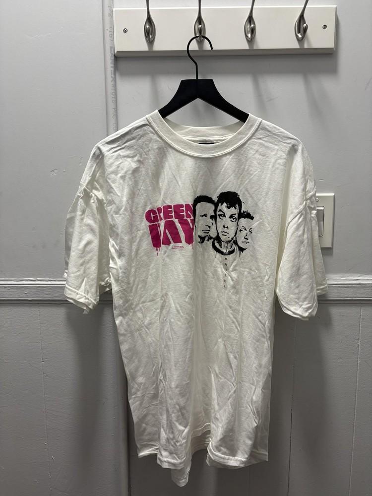 Винтажная футболка Green Day Мужская XL Белая с графикой группы Cinder Block 2002 2000-е Унисекс Футболка