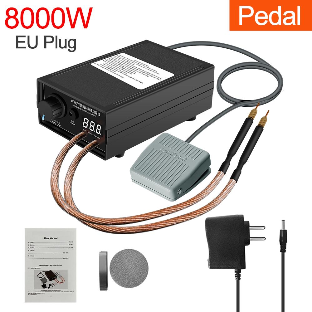 8000 Вт Электрический Автоматический Аппарат для Точечной Сварки DIY Машина для Точечной Сварки для Никелевой Ленты Аккумулятора 18650 для Никелевых Лент 0,1-0,3 мм