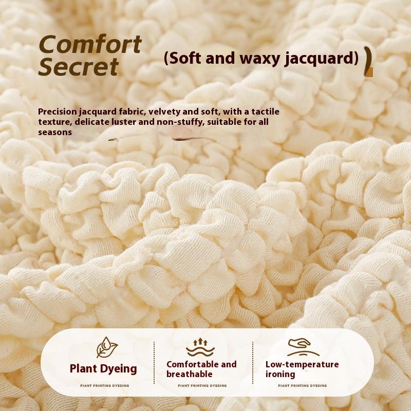 Чехол на диван из пузырчатой ткани, полная защита, кремовый стиль, устойчивый к царапинам кошек, эластичный протектор для дивана