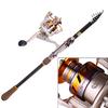 Fishing Rod SET 1.8-2.7M Carbon Telescopic Pole and 13+1BB Metal Spinning Reel Fishing Tackle