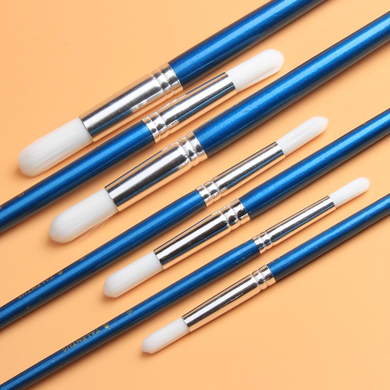 JOWOART 15 Piece White Nylon Hair Watercolor Paint Brush Birch Wood Long Rod Paint Art Painting Round Head Gouache Brush Artist Tool