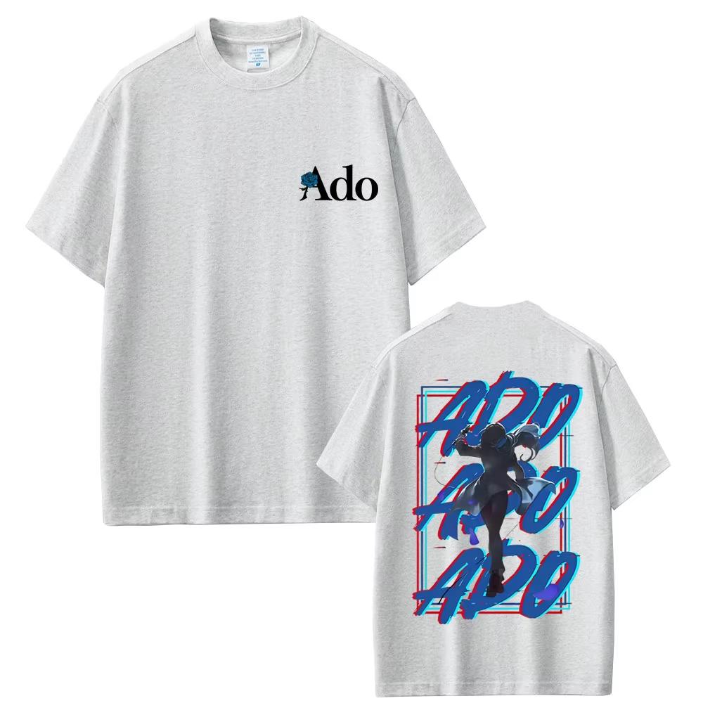 Ado 2026 Spring summer Fashion Tshirt Men Women pure cotton Print TShirt Y2k Japanese Style Short Sleeve Top Streetwear Unisex
