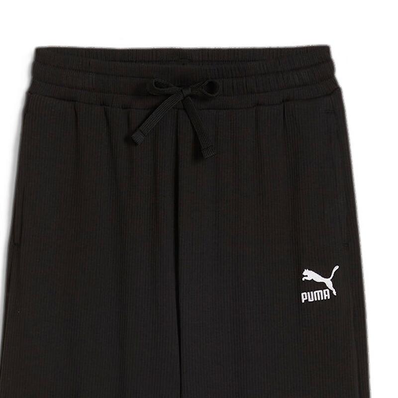 Puma Letter Logo Simple Comfortable Breathable Knitted Sports Pants Women Bottoms Black 629006-01