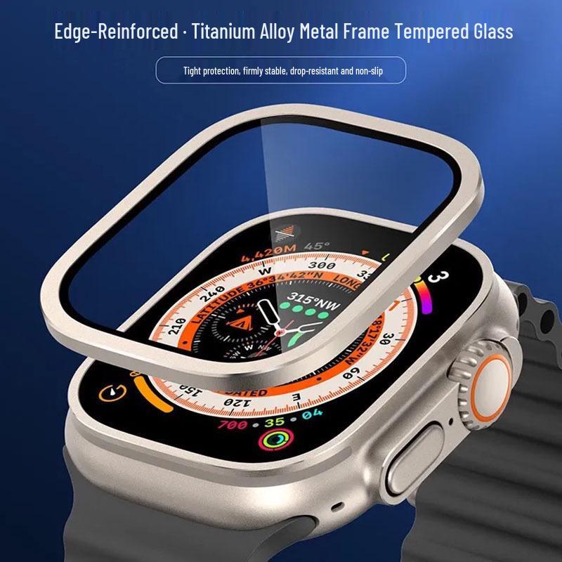 Защитная пленка с защитой от подглядывания для Apple Watch Ultra 4, титановая рамка, 49 мм