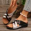 Women's Summer Wedge Sandals Platform Open Toe with Adjustable Buckle Non-slip Beach Lace Buckle Sandals