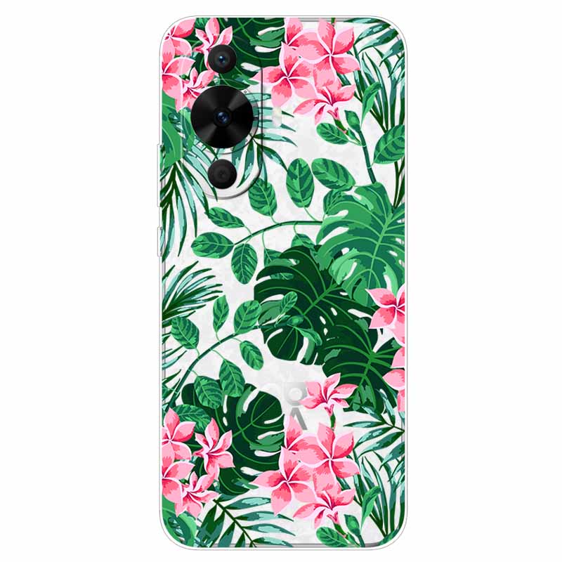 Чехол для Huawei Nova 12s Цветы Прозрачный ТПУ Силикон Funda Capa для Huawei nova 12s Мягкие Чехлы Nova12S 12 s Прозрачный Coque сумка