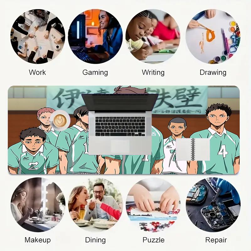 1Pc Teamwork Sports Gaming Mouse Pad Keyboard Desk Mat Non-slip Rubber Lock Edge Waterproof Computer Mousepad for Office Home Decor S1656