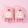 Plush Kids Knitted Gloves Thickened Flap Gloves Outdoor Sports Children Full Fingers Gloves