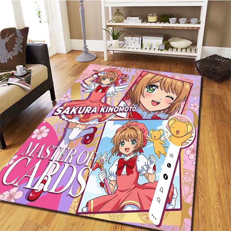 Ковер Sakura Cardcaptor для гостиной, спальни, дома, дивана, детской игровой, нескользящий коврик