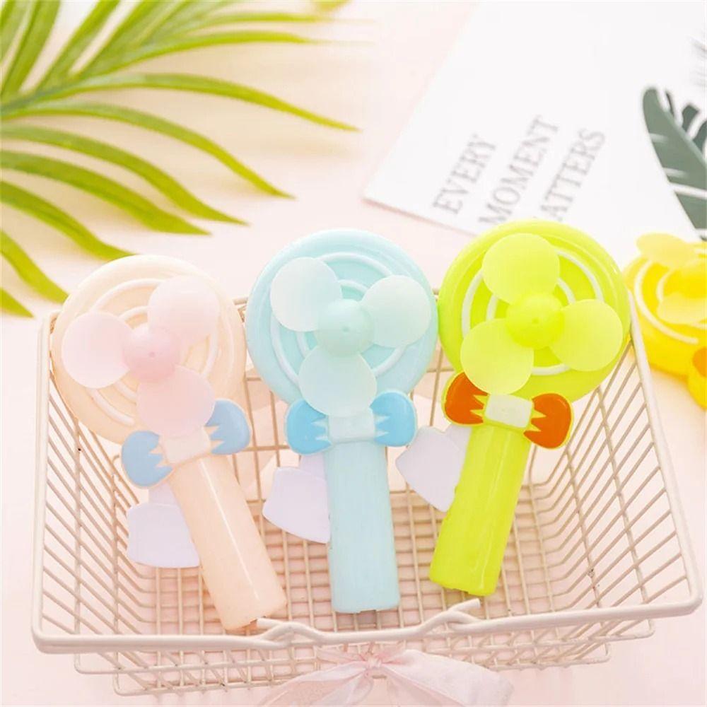 Cute Cartoon Handheld Fan Mini Pocket Fan Summer Cooling Fan Manual Press Fan  Kids