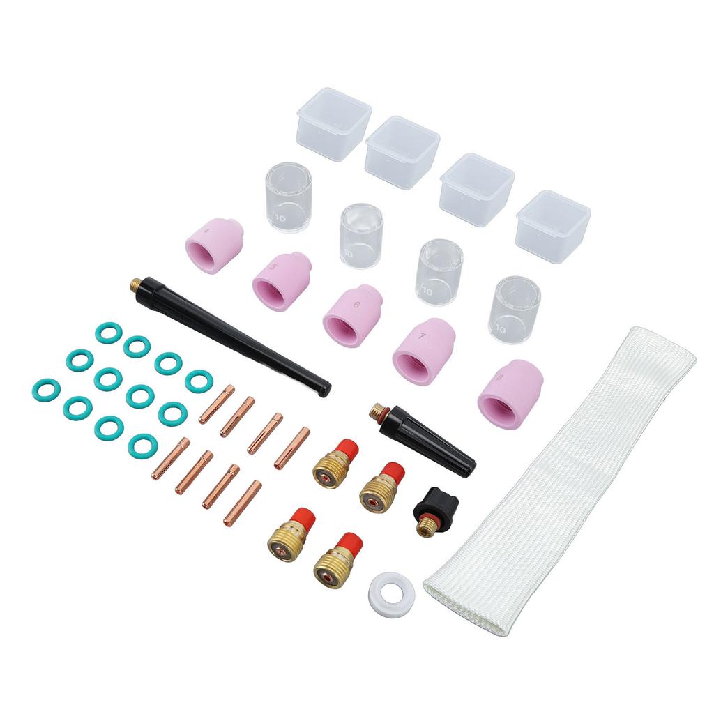 38 шт. комплект линз для газовой сварки TIG, стеклянная чашка, задняя чашка, уплотнительное кольцо, прокладка, расходные материалы для плазменной горелки WP9 20