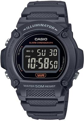 Стандартные цифровые наручные часы W-219H-8BV Мужские, Темно-серые, Импортные