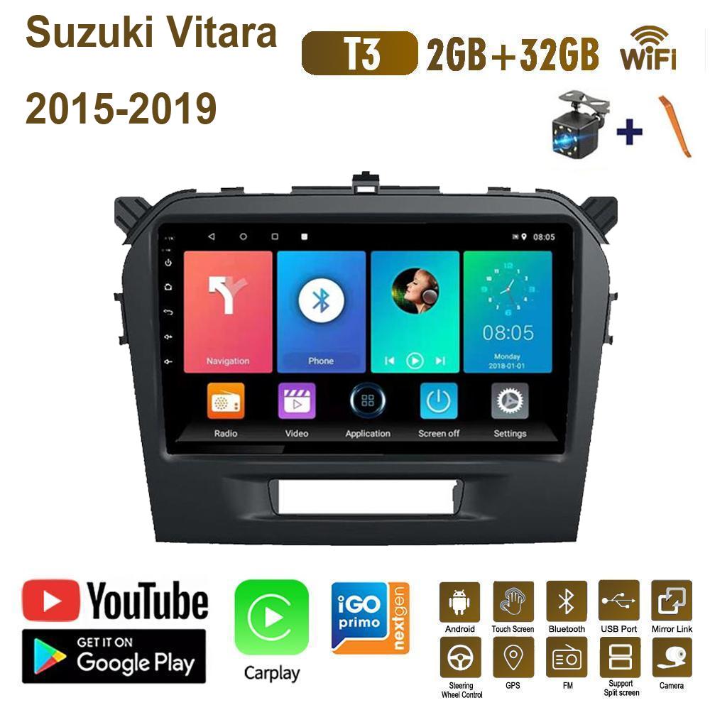 Автомобильный радиоприемник на базе Android Carplay для Suzuki Vitara 2015-2019, мультимедийный видеоплеер, GPS-навигация, WIFI, 2 + 32 ГБ