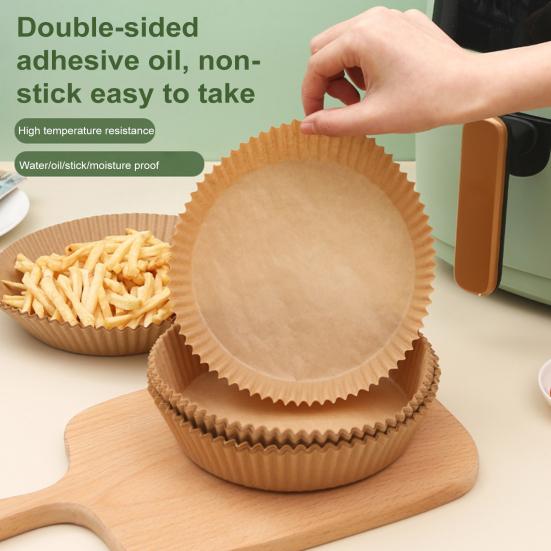 100 шт. бумажные вкладыши для фритюрниц, антипригарные маслостойкие круглые пергаментные бумаги для выпечки, микроволновые печи, одноразовые жировые вкладыши в духовках воздушных фритюрниц