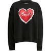 Женский свитшот с круглым вырезом и длинными рукавами с принтом логотипа в виде сердца Ss24, черный CQ141-BLK