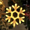 Рождественская светодиодная гирлянда Снежинка Батарейный блок Подвесные украшения для окна на батарейках Декор для дома Рождественский Новогодний декор