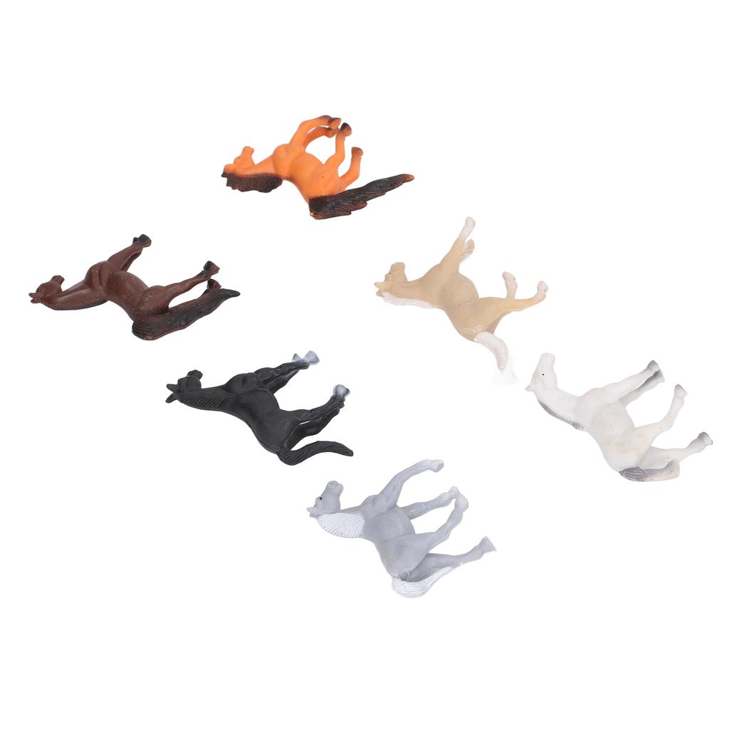 6pcs Horse Figurines Set Children Simulated Cute Funny Horse Figure Model Pretend Play Toy
