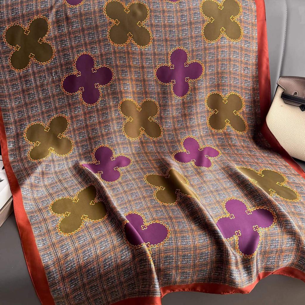 Spring Scarf Women's Luxury Design Polyester Material Smooth Scarf Soft Shawl Beach Scarf