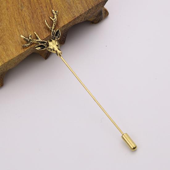 Rabbit Brooch Animal Deer Sun Moon Feather Leaf Shape Retro Men Women Business Suit Lapel Pin Fashion Jewelry