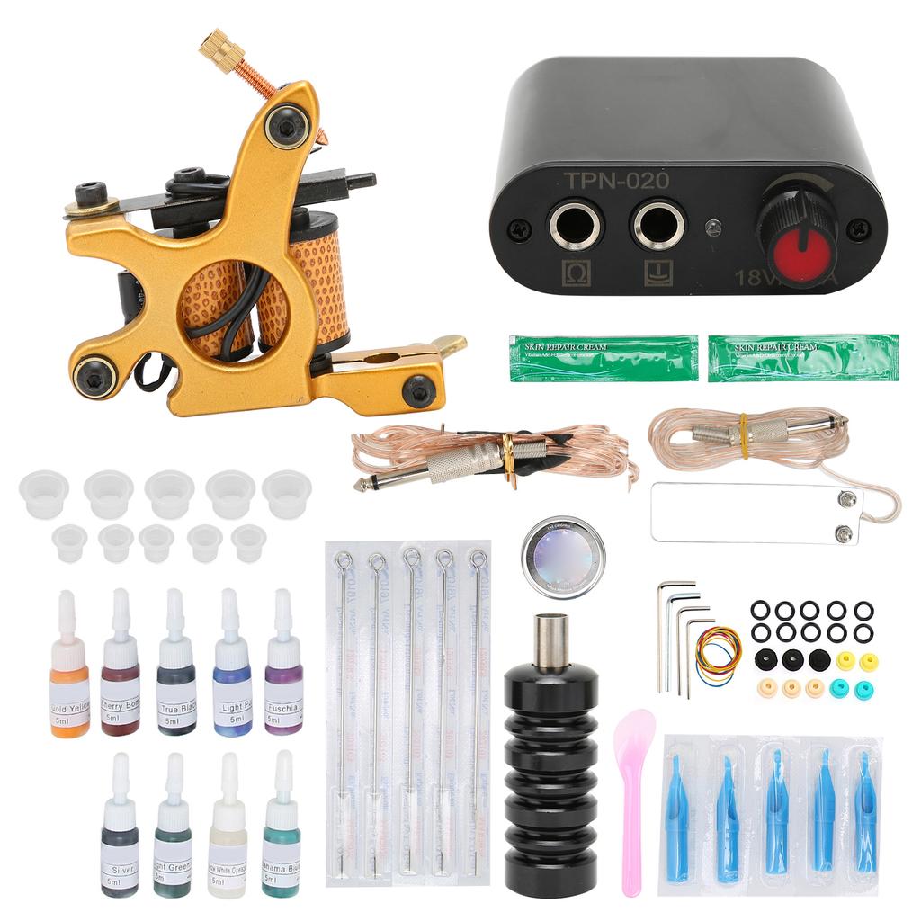 Complete Tattoo Kit Portable Power Supply Disposable Tattoo Needle Ink Pigment Tattoo Accessories
