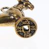 Auspicious Zodiac Goat Sculpture Step On Money Brass Sheep Statue Handcrafted Animal Figurine for Home Office Decor Gift
