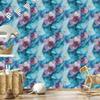 Ink wallpaper turquoise, blue, purple and celadon 50x1000