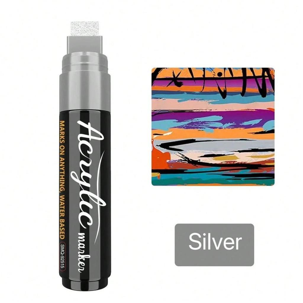 15mm Large 1pcs Capacity Acrylic Marker Pen Waterbased Painting Graffiti Brush Pen For Art Use Student Back To School