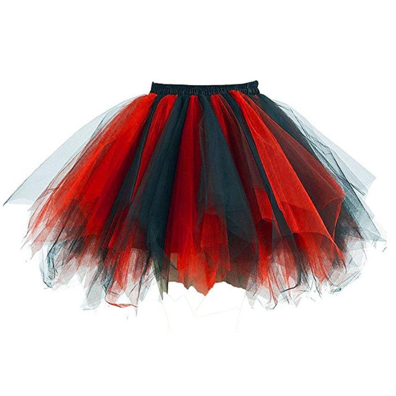 Women's Halloween Tulle Skirt Tulle Skirt Party Tulle Skirt Colourful Petticoat Fluffy Layered Tulle Tutu Skirt