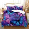 Purple Bedding Set Violets Dog Duvet Cover Quilt Cover 3D Lavender Butterfly Double For Full King Queen Twin Single Size