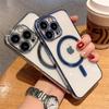 Модный прозрачный магнитный чехол для беспроводной зарядки Magsafe для Iphone 14 Plus 13 12 11 Pro Max, мягкий силиконовый чехол с покрытием
