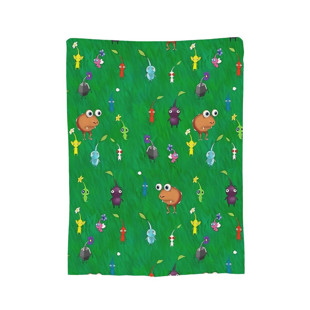 Game Cartoon Cute Pikmin Blanket Fleece All Season Breathable Super Soft Throw Blanket for Sofa Travel Bedding Throws