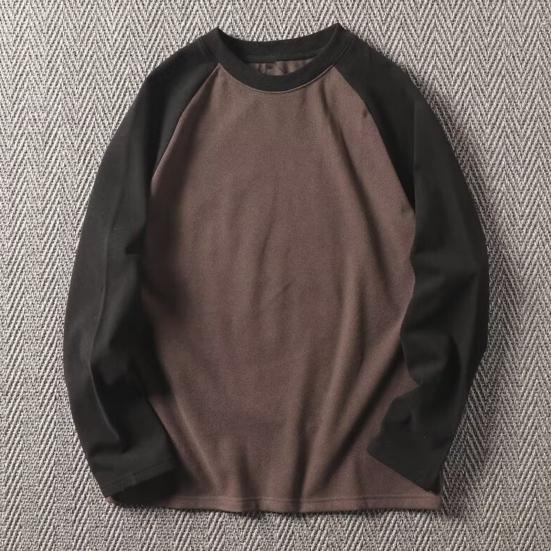 Мужская лоскутная толстовка свободного покроя с круглым вырезом, классическая осенне-зимняя мягкая теплая свободная повседневная уличн