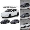 Металлическая модель автомобиля Tesla Model Y Коллекционная игрушка со звуком и светом Для любителей автомобилей