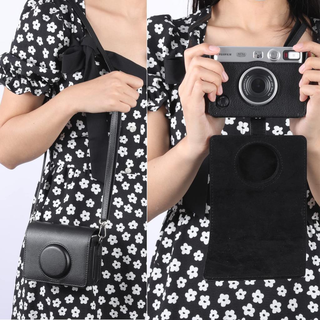Instax Mini Evo FUJIFILM Instax Защитный ремень на плечо Fujifilm Instax Full Scratch из искусственной кожи, удобный для переноски, в комплект входит чехол с магнитной защелкой,