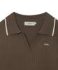 Yale Slit Neck Half Sleeve Knit Dress_Brown
