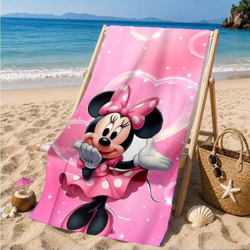 Mouse Couple Artwork Printed Microfiber Beach Towel, Soft And Absorbent, Quick-Dry, Ideal for Summer Travel, Beach Essential, Swimming Pool