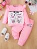 Girls  Outfit  Printed Long Sleeve  Tops And Pants Children' Clothing Sets