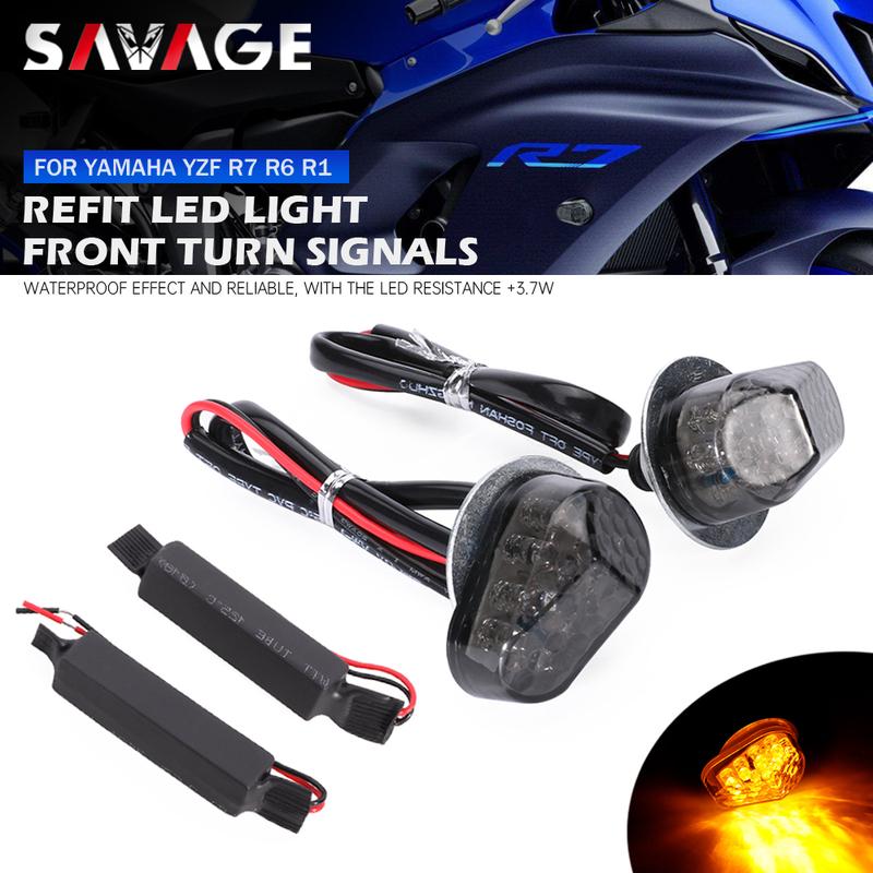 2025 LED Turn Signal Light Flasher For YAMAHA YZF R7 R6 R1 R1M YZFR7 YZFR6 Motorcycle Accessories Mini Flashing Lamp Indicators