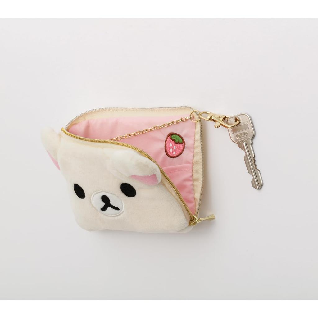 San-X Rilakkuma Plush Pass Case, Korilakkuma, PB72202, H95 x W145 x D35mm