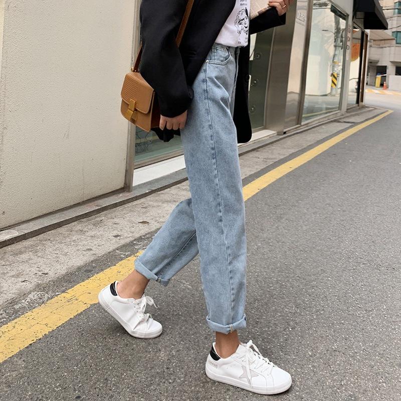 Новые летние светлые джинсы, женские свободные джинсы с высокой талией, 2024, широкие прямые и тонкие брюки Wild Daddy Harlan Carrot Pants