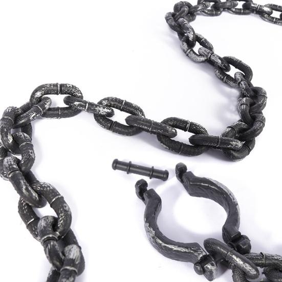 1 комплект, цепочка для костюма узника на Хэллоуин, реквизит, пластиковая цепочка для украшения смерти, аксессуары для костюма узника, реквизит для косплея, принадлежности для маскарада